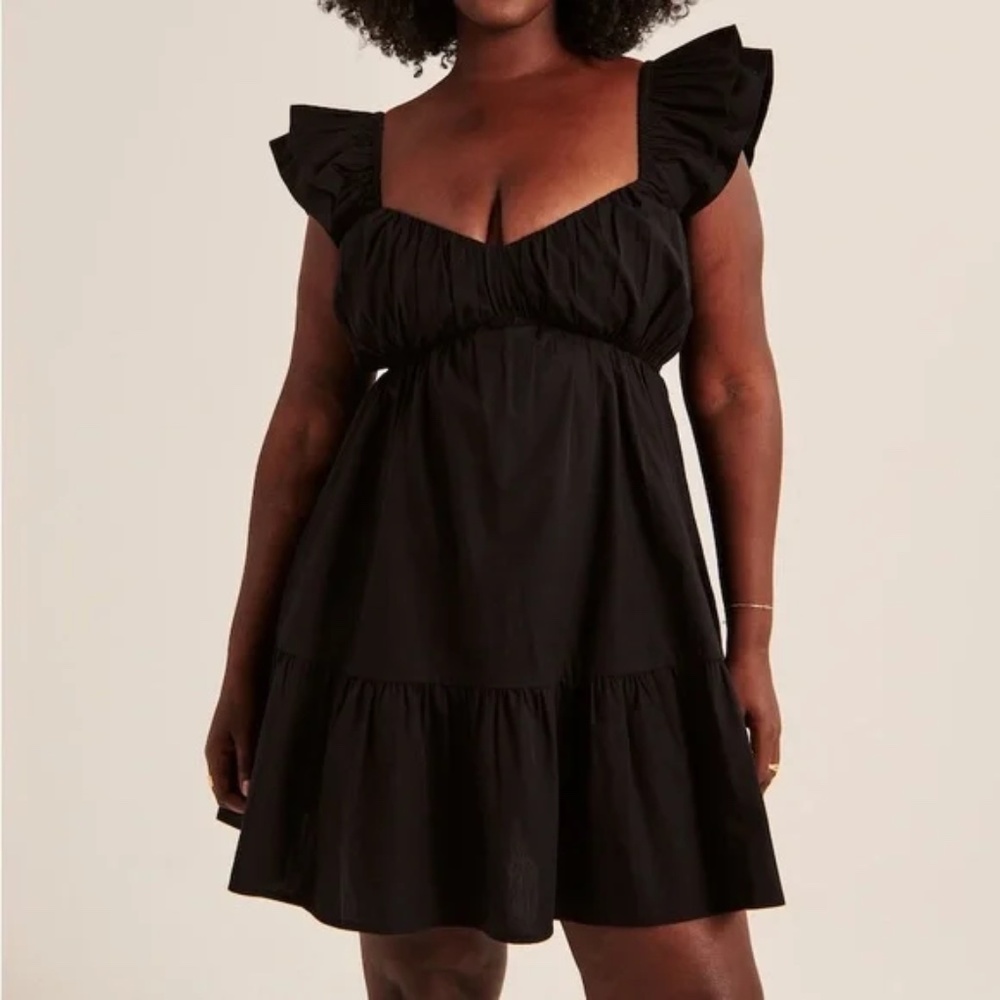 Abercrombie Ruched Flutter Sleeve Mini Dress